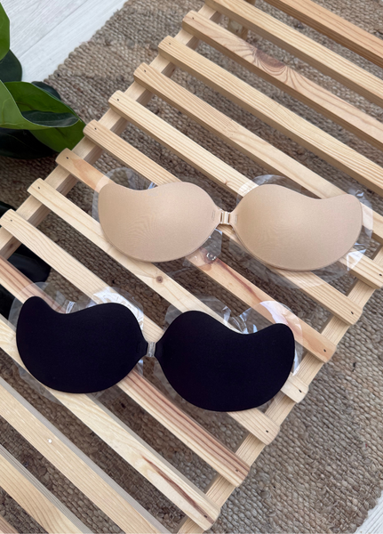 Клейкий формований бюстгальтер крапелька із застібкою (флай бра) чорний B 3172 фото
